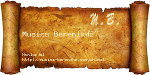 Musics Bereniké névjegykártya